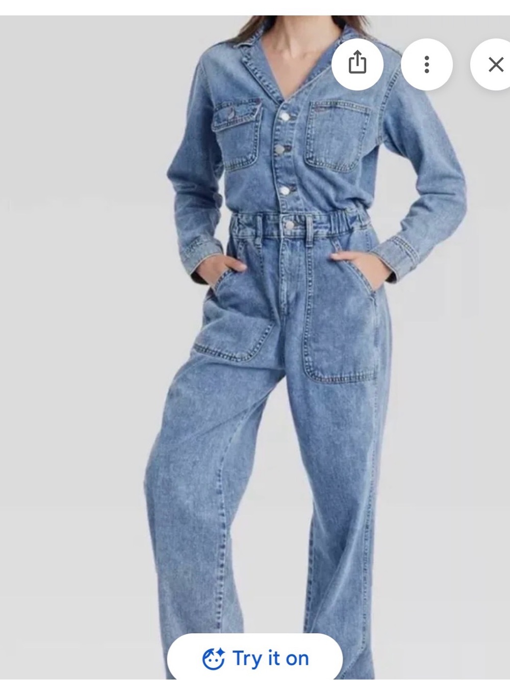 Universal Thread Light Blue Denim Utility Jumpsuit